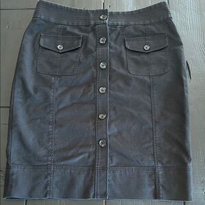 Black Button-Front Skirt